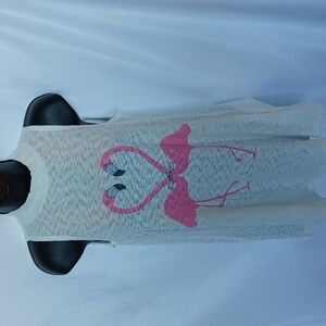 NWT Phil Love Flamingo high neck Burnout Tank, semi-sheer